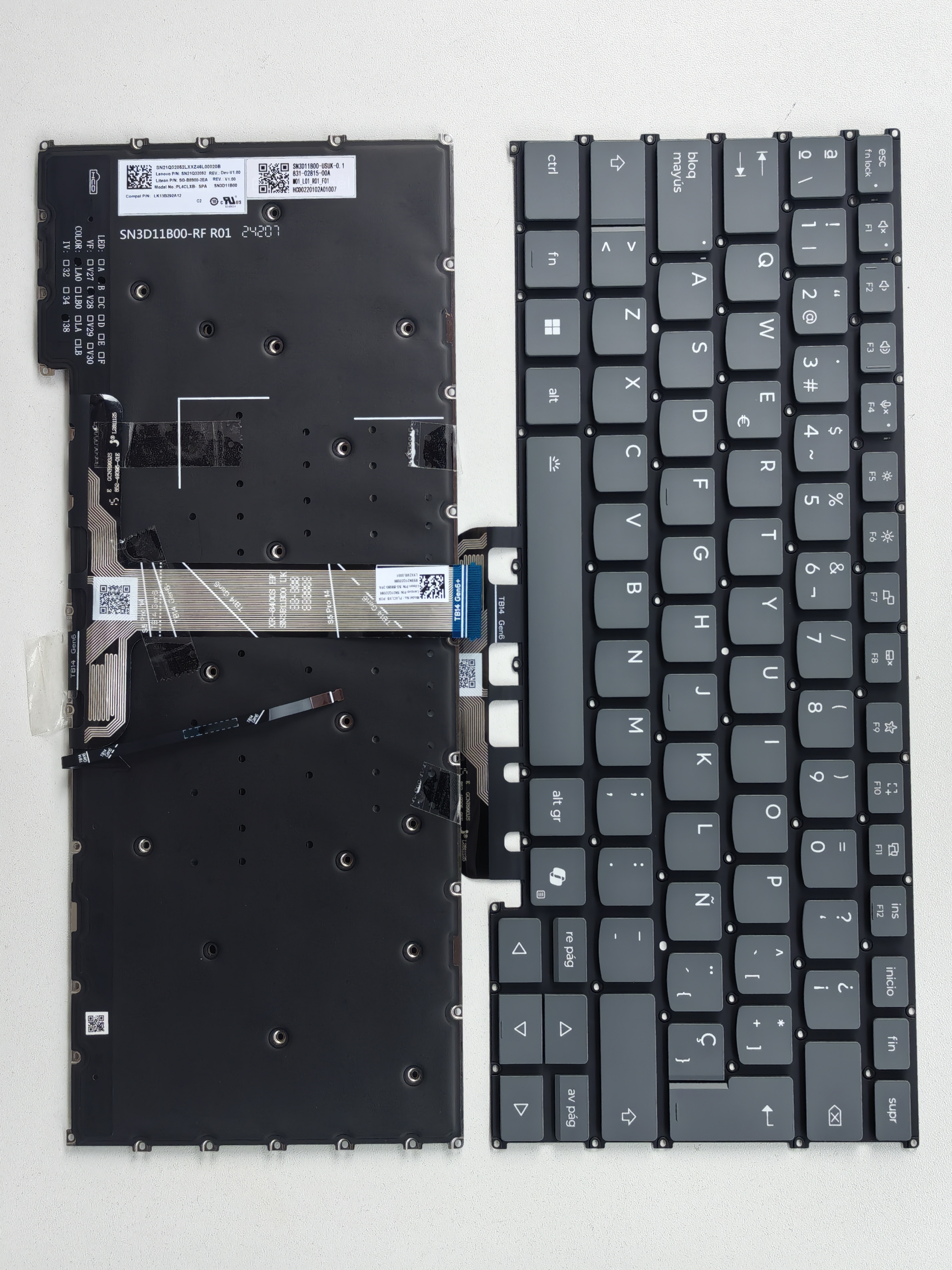 Picture of New Replacement Laptop Keyboard For LENOVO 14G7/14G8 THINKBOOK14 G7 G8 IRL with AI key Light Gray Backlit Sp Layout